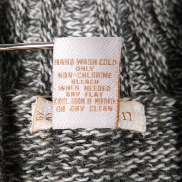 BY Artisan Wool Blend Gray White Marbled Open Front Shawl Collar Cardigan Medium - Picture 5 of 9